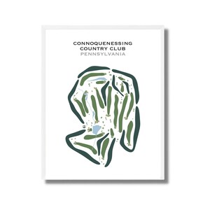 Connoquenessing Country Club, Pennsylvanie | Carte du parcours de golf, décoration, cadeau golfeur pour lui, mise en page de la carte de score, cadeau petit ami golfeur, impression d'art sans cadre