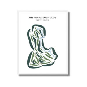 Thendara-golfclub, New York | Golfbaankaart, golfkaart, golfer cadeau voor hem, scorecardlay-out, cadeau golfer vriendje, kunstdruk INGELIJST