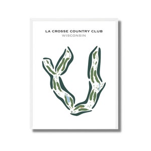 Country Club de La Crosse, WI | Carte du parcours de golf, carte du golf, cadeau golfeur pour lui, mise en page de la carte de score, cadeau petit ami golfeur, impression d'art sans cadre