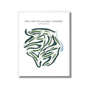 Rolling Hills Golfkurs, A-Z | Kunstdruck, Kunstdruck, Golf Karte, Golf Karte, Score Karte, Golf Karte, Landkarte, Golf Karte, Kunstdruck UNGERAHMT
