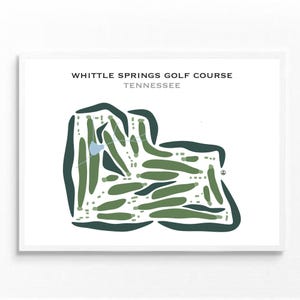 Parcours de golf de Whittle Springs, Tennessee | Carte du parcours de golf, carte du golf, cadeau golfeur pour lui, mise en page de la carte de score, cadeau petit ami golfeur, impression d'art sans cadre