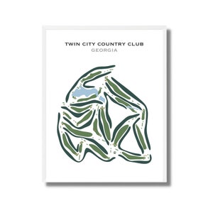 Twin City Country Club, GA | Golf Course Map, Golf Map, Golfer Gift For Him,Scorecard Layout, Golfer Boyfriend Gift, Art Print Decor