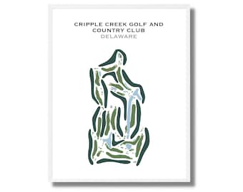Cripple Creek Golf und Country Club, DE | Kunstdruck, Golf Karte, Golf Karte, Geschenk für Ihn, Geschenk für Freund, Golfspieler Geschenk