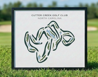 Cutter Creek Golf Club, North Carolina, Golf Course Map, Golf Art for Wall, Gifts for a Golfer, Gift for Him, Scorecard Layout, Decor