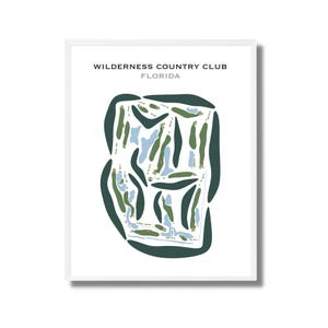 Wilderness Country Club, Floride | Carte du parcours de golf, carte du golf, cadeau golfeur pour lui, mise en page de la carte de score, cadeau petit ami golfeur, impression d'art sans cadre
