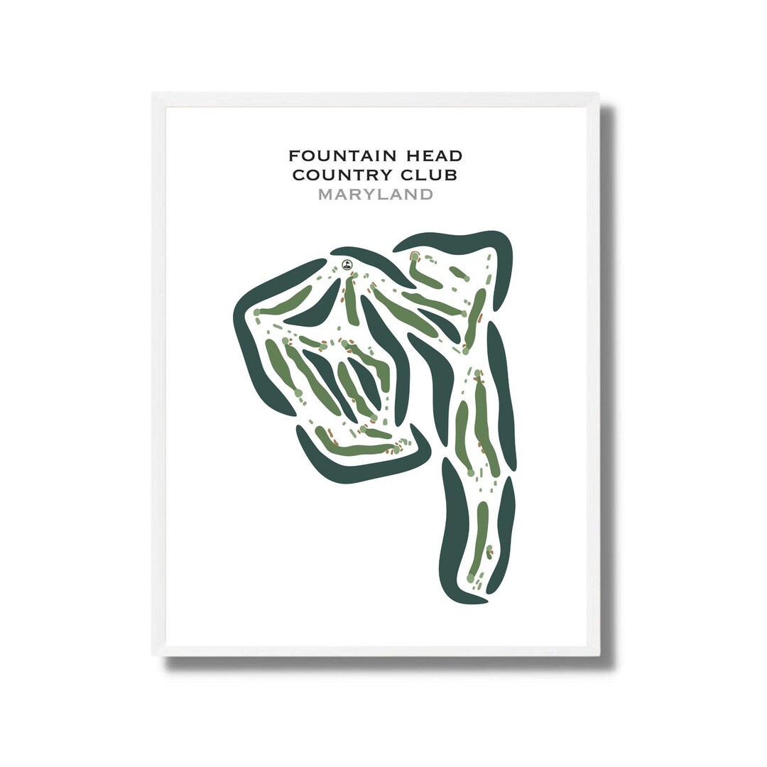 Fountain Ridge Course Layout Fountain Head Country Club, MD | Golf Course Map, Golf Map, Golfer Gift ...