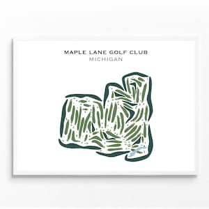 Maple Lane Golf Club, MI | Kunstdruck, Golf Karte, Golf Karte, Golf Karte, Score Karte, Golf Karte, Kunstdruck UNGERAHMT, für Sie und Ihn