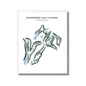 Innsbrook-golfbaan, Missouri | Golfbaankaart, golfkaart, golfer cadeau voor hem, scorecardlay-out, cadeau golfer vriendje, kunstdruk INGELIJST