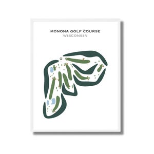 Parcours de golf municipal de Monona, WI | Carte du parcours de golf, carte du golf, cadeau golfeur pour lui, mise en page de la carte de score, cadeau petit ami golfeur, impression d'art sans cadre