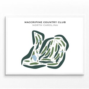 Maccripine Country Club, Caroline du Nord | Carte du parcours de golf, carte du golf, cadeau golfeur pour lui, mise en page de la carte de score, cadeau petit ami golfeur, impression d'art sans cadre