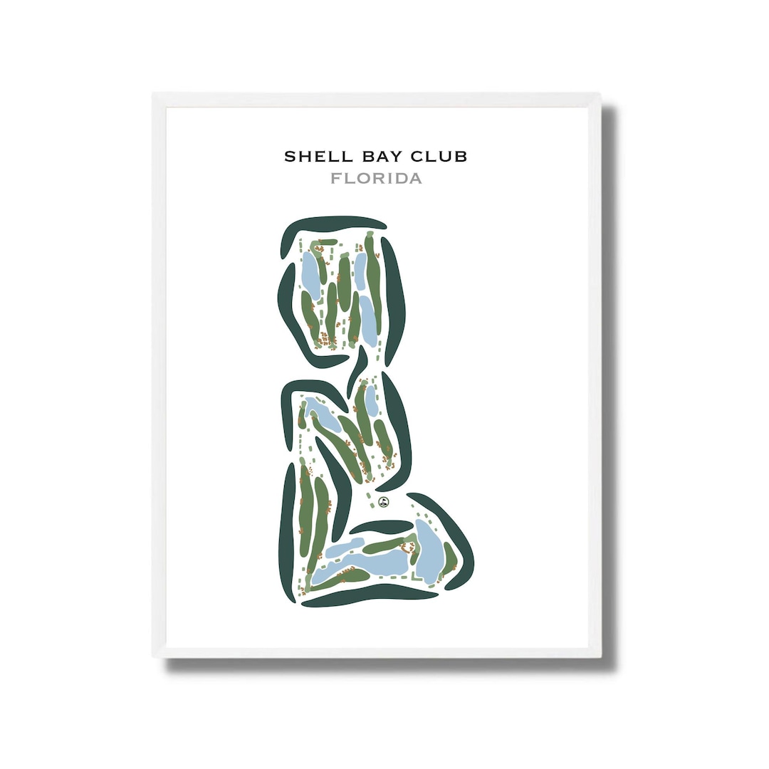 Shell Bay Club, Florida | Golf Course Map, Golf Map, Golfer Gift for ...