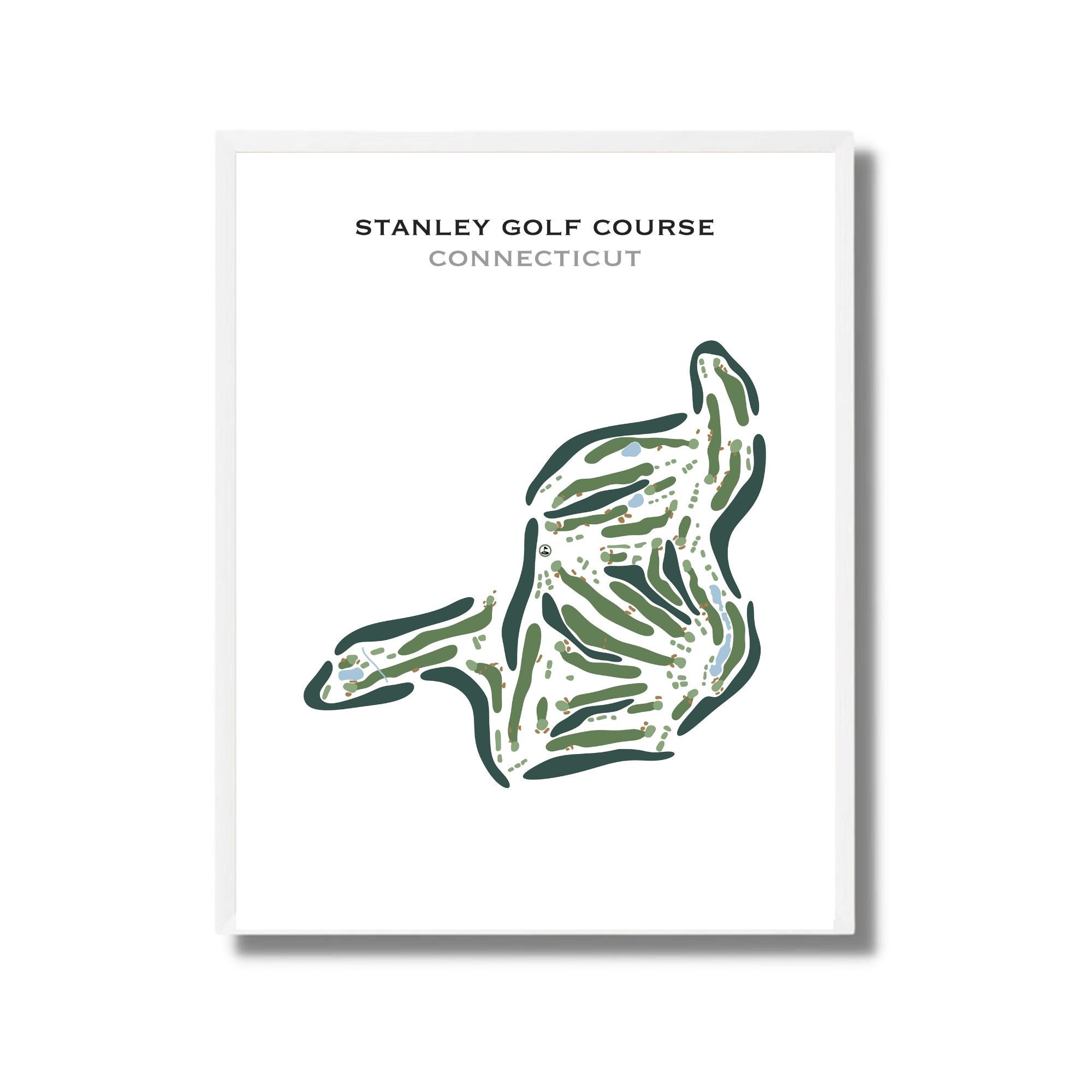 Stanley Golf Course, CT Golf Course Map, Home Decor, Golfer Gift for