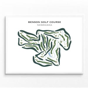 Benson Golf Platz, Nebraska | Kunstdruck, Golf Karte, Golf Karte, Golf Karte, Score Karte, Golf Karte, Kunstdruck UNGERAHMT, für Sie und Ihn