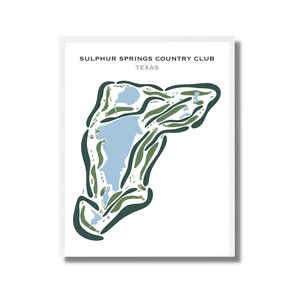 Country Club de Sulphur Springs, Texas | Carte du terrain de golf, carte du golf, cadeau golfeur pour lui, mise en page de la carte de score, cadeau petit ami golfeur, impression d'art sans cadre