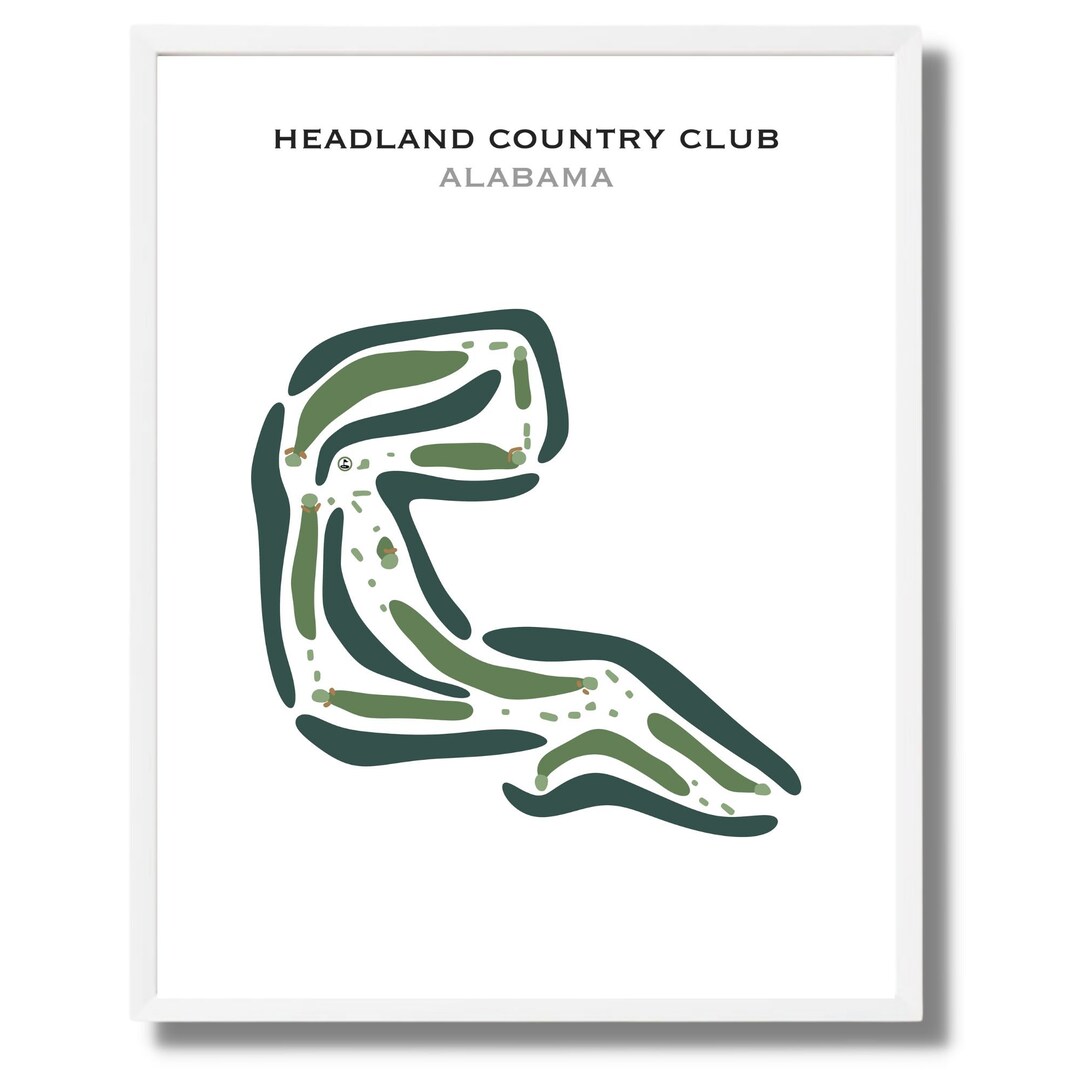 Headland Country Club AL Golf Course Map Home Decor Etsy