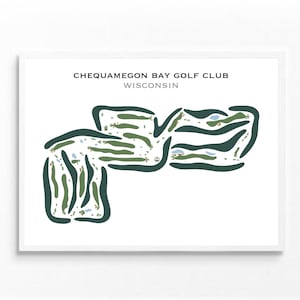 Chequamegon Bay Golf Club, Wisconsin, Golf Platz Karte, Golf Wohn Dekor Geschenk, Vatertags Golf Kunstdruck, Golf Geschenkideen