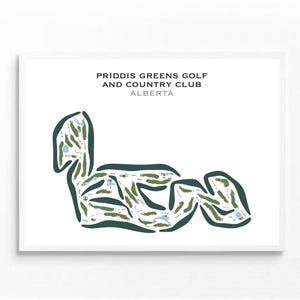 Priddis Greens Golf & Country Club, Alberta | Kunstdruck, Golf Karte, Golf Karte, Geschenk für Ihn, Geschenk für Freund, Kunstdruck UNGERAHMT