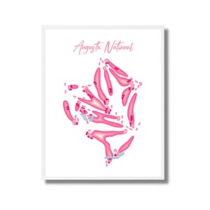 Augusta National Golf Club GA Wall Art Prints | Golf Course Map, Golfer Gift For Him, Golfer Boyfriend Gift, Golf Gifts for Men Art Print