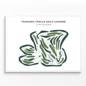 Tamahka Trails Golf Course, LA Golf Course Map Wall Art, Golf Map Canvas, Golf Gift For Women, Modern Living Room Decor, Gift For Dad