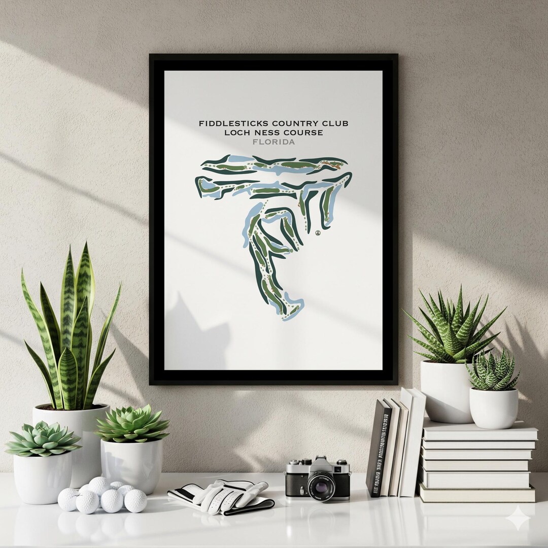 Golf Course Map Canvas Art Fiddlesticks Country Club Loch Ness Course golf-course-map-canvas-art-fiddlesticks-country-club-loch-ness-course