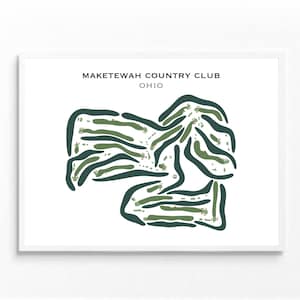 Maketewah Countryklub, Ohio | Kunstdruck, Golf Karte, Golf Karte, Golf Karte, Score Karte, Golf Karte, Kunstdruck UNGERAHMT, für Sie und Ihn