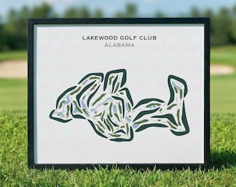 Lakewood Golf Club, Point Clear, AL | Golf Course Map,Golf Course Map Wall Art, Golf Gifts, Golf Home Décor, Golf Poster, Decor Gift For Men