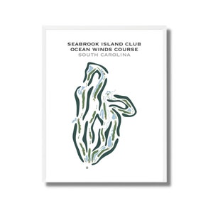 Seabook Island Club, Ocean Winds Platz, SC | Kunstdruck, Golf Karte, Golf Karte, Geschenk für Ihn, Geschenk für Freund, Kunstdruck UNGERAHMT