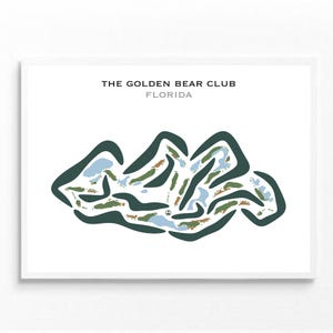 Le Golden Bear Club, Floride | Carte du parcours de golf, carte du golf, cadeau golfeur pour lui, mise en page de la carte de score, cadeau petit ami golfeur, impression d'art sans cadre