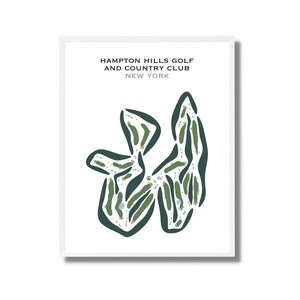 Hampton Hills Golf & Country Club, New York | Golf Map, Golf Map, Golfspieler Geschenk, Scorekarten Layout, Golfspieler Freund Geschenk, Kunstdruck