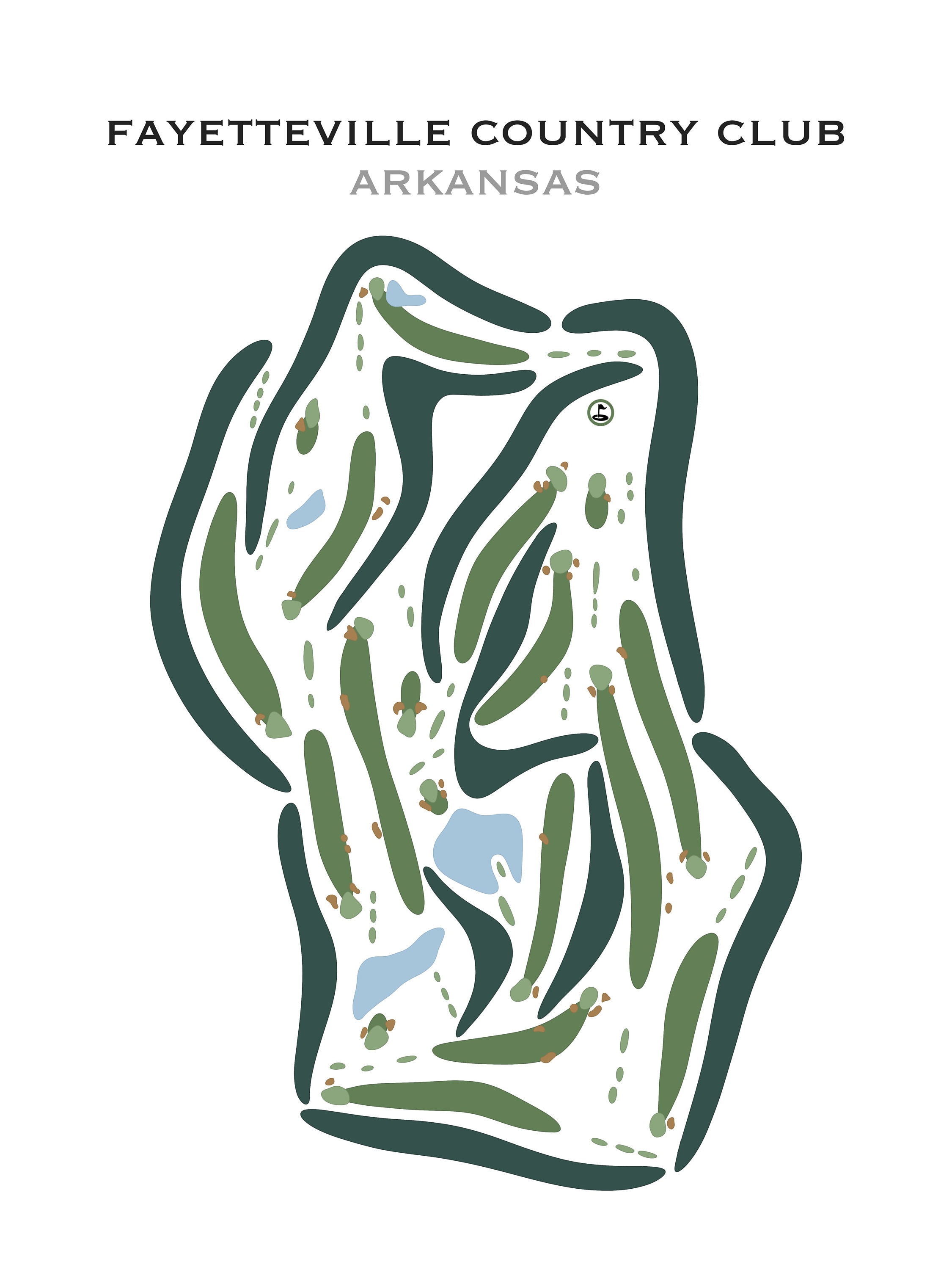 Fayetteville Country Club Arkansas Golf Course Map Gifts Etsy