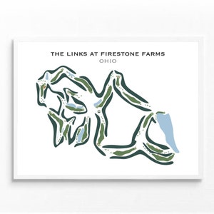 Les liens à Firestone Farms, OH | Carte du terrain de golf, carte du golf, cadeau golfeur pour lui, mise en page de la carte de score, cadeau petit ami golfeur, impression d'art sans cadre