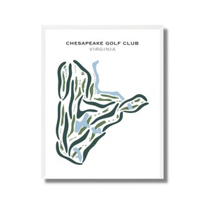 Chesapeake Golf Club, Virginia / Mapa del campo de golf, mapa de golf, regalo de golfista para él, diseño de tarjeta de puntuación, regalo de novio golfista, impresión artística SIN MARCO
