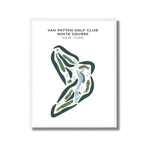 Club de Golf Van Patten, Campo White, NY / Mapa del Campo de Golf, Mapa de Golf, Regalo para Golfista, Tarjeta de Puntuación, Regalo para Novio Golfista, Lámina Artística SIN MARCO