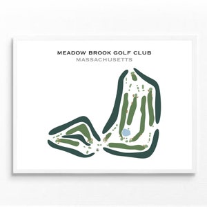 Meadow Brook Golf Club, MA | Golf Course Map, Golf Map, Golfer Gift For Him, Scorecard Layout, Golfer Boyfriend Gift, Art Print Decor