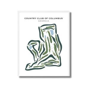 Country Club of Columbus, Georgia, Golf Course Print, Golf Art for Wall, Anniversary Gift Idea for Him, Golf Gift Ideas, Watercolor Unfarmed