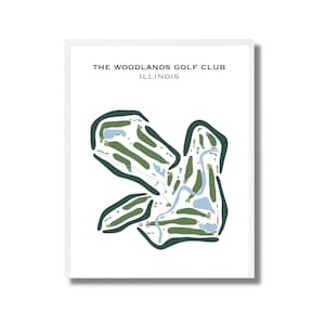 The Woodlands Golf Club, IL | Mapa do campo de golfe, Mapa de golfe, Presente de jogador de golfe para ele, Layout de cartão de pontuação, Presente de namorado jogador de golfe, Impressão de arte SEM MOLDURA