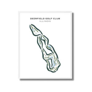 Deerfield Golf Club, IL | Kunstdruck, Golf Karte, Golf Karte, Golf Karte, Score Karte, Golf Karte, Kunstdruck UNGERAHMT, für Sie und Ihn