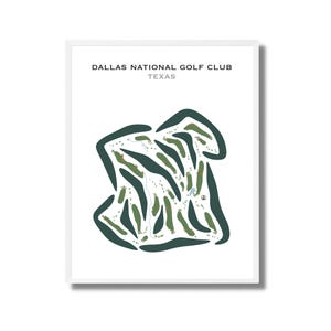 Club de golf national de Dallas, Texas | Carte du parcours de golf, carte du golf, cadeau golfeur pour lui, mise en page de la carte de score, cadeau petit ami golfeur, impression d'art sans cadre