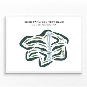 Golf Club Prints- Snee Farm South Carolina Golf Course Map | Golf Course Prints For Office Walls | Unframed Golf Course layout Prints Decor