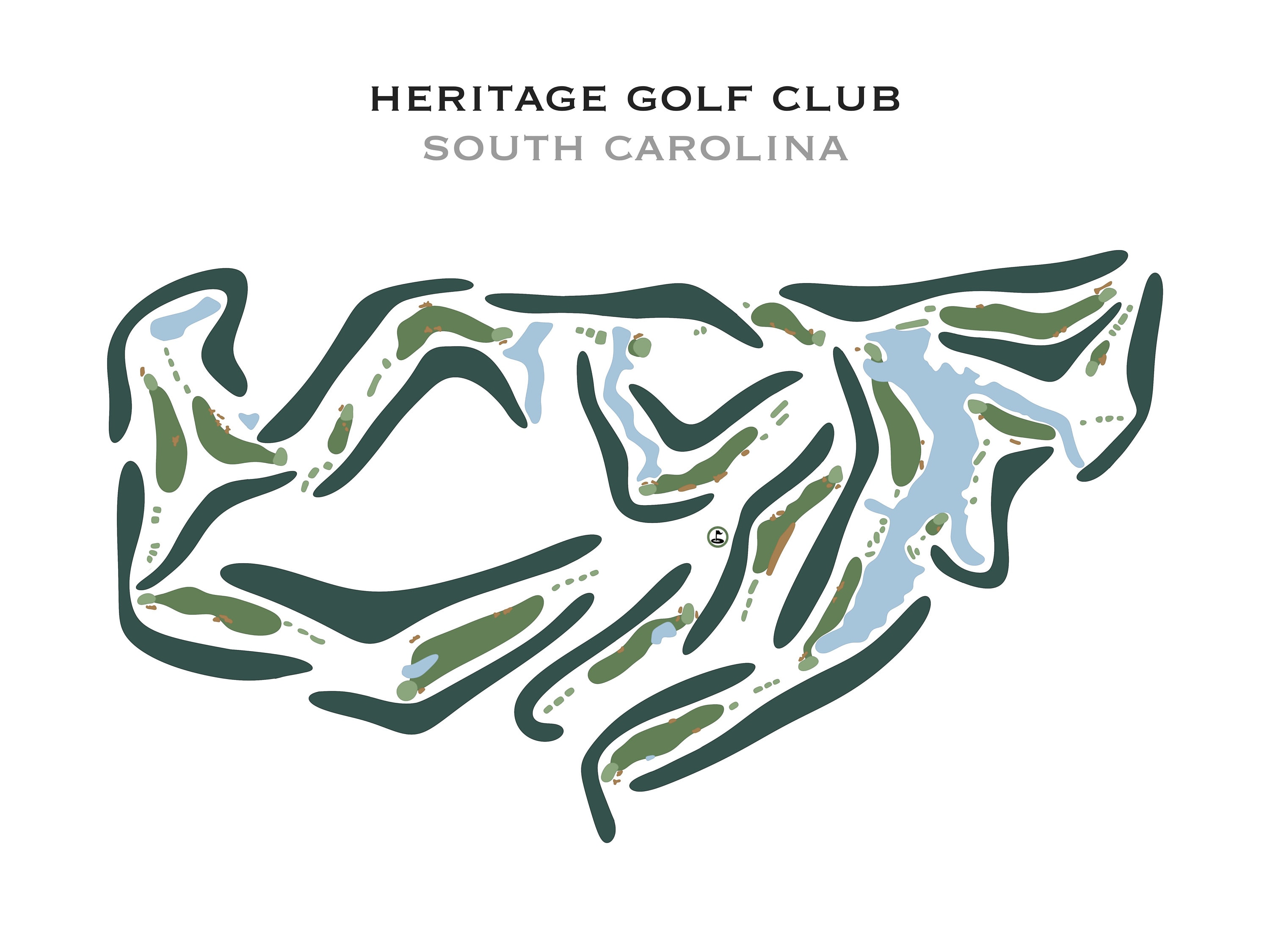 Heritage Golf Club SC Golf Course Map Home Decor Golfer Etsy