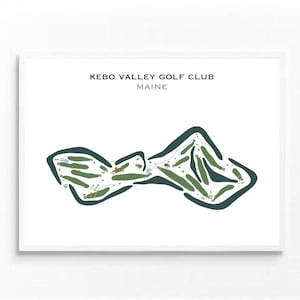 Kebo Valley Course, Maine, golfbaan print, golfkunstprints, golfer wanddecoratie cadeau, gepersonaliseerde golfcadeaus, aangepaste golfkaart, INGELIJSTE