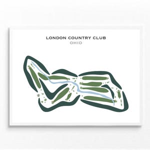 London Country Club, OH Golf Course Map Wall Art, Golf Map Canvas, Golf Gift For Women, Thanksgiving Gift, Modern Dorm Wall Poster