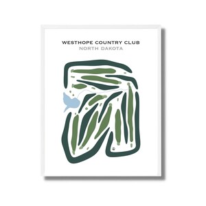 Westhope Country Club, ND | Golf Course Map, Golf Map, Golfer Gift For Him, Scorecard Layout, Golfer Boyfriend Gift, Art Print Decor