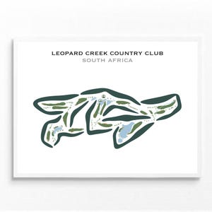 Leopard Creek Countryklub, SA | Kunstdruck, Golf Karte, Golf Karte, Golf Karte, Score Karte, Golf Karte, Kunstdruck UNGERAHMT, für Sie und Ihn
