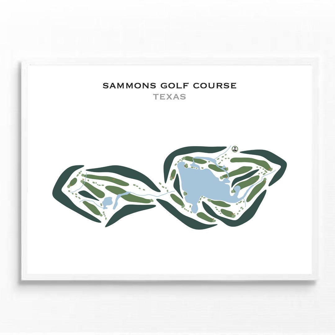 Sammons Golf Course Texas Golf Course Map Golf Map Golfer Gift for