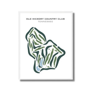 Old Hickory Country Club, Tennessee | Golfbaankaart, golfkaart, golfer cadeau voor hem, scorecardlay-out, cadeau golfer vriendje, kunstprint INGELIJSTE
