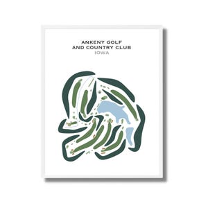Ankeny Golf and Country Club, IA / Mapa del campo de golf, Mapa de golf, Regalo para golfista, Diseño de tarjeta de puntuación, Regalo para novio golfista, Impresión sin marco