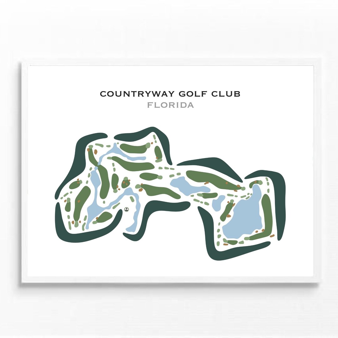 Countryway Golf Club FL Golf Course Map Golf Map Golfer Gift for