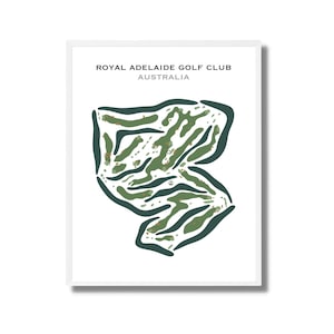Royal Adelaide Golf Club, Australien | Golf Platz Karte, Golf Geschenke für Papa, Golf Home Décor | Aquarell Style Kunstdruck Ungerahmt
