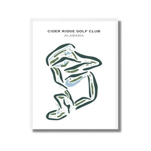 Cider Ridge Golf Club, Alabama | Golfbaankaart, golfkaart, golfer cadeau voor hem, scorekaartlay-out, cadeau golfer vriendje, kunstdruk INGELIJST